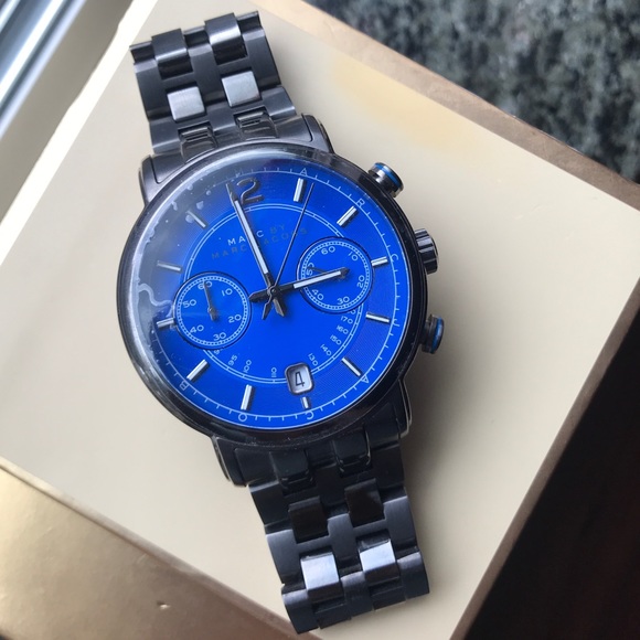 MARC BY MARC JACOBS WATCH BLACK AND BLUE - Picture 1 of 6